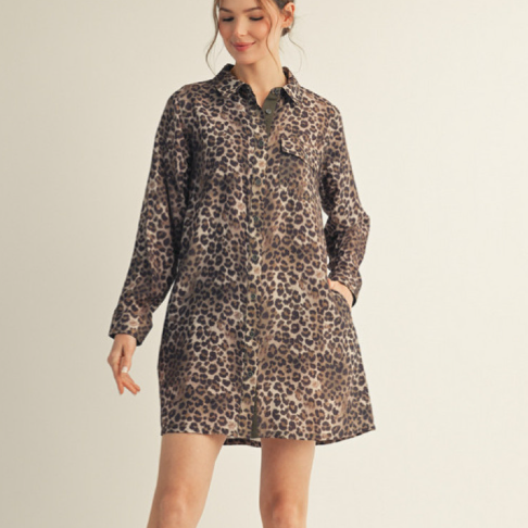 LEOPARD DRESS in BROWN 12661