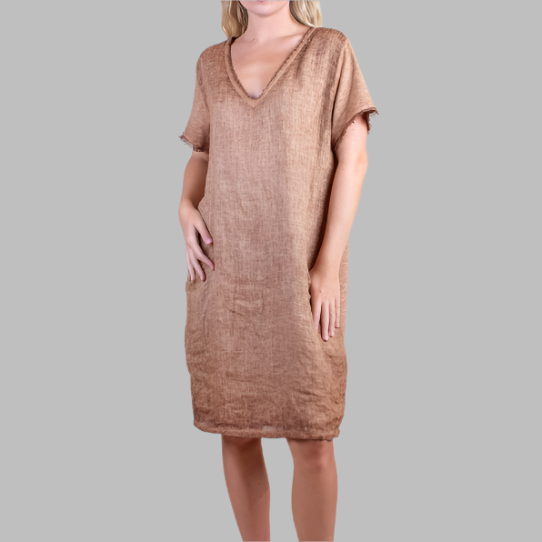 MADE IN ITALY LINEN PERLA DRESS
