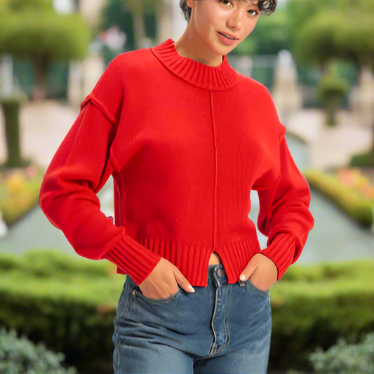 SWEATER 789 RED/PURPLE