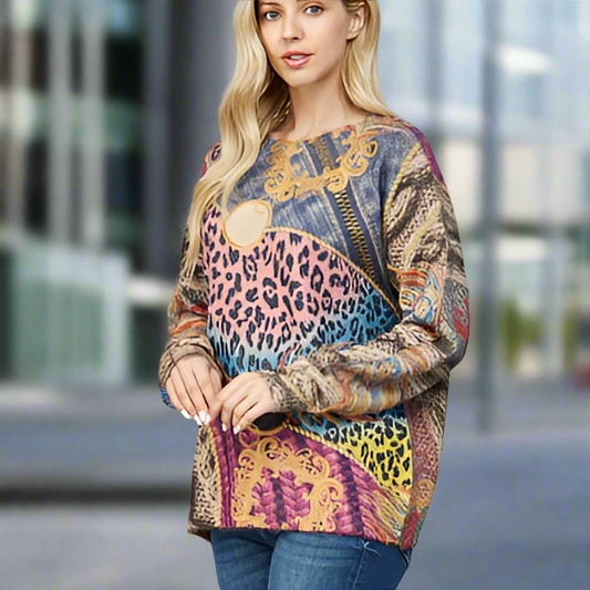 PRINT SWEATER 90427