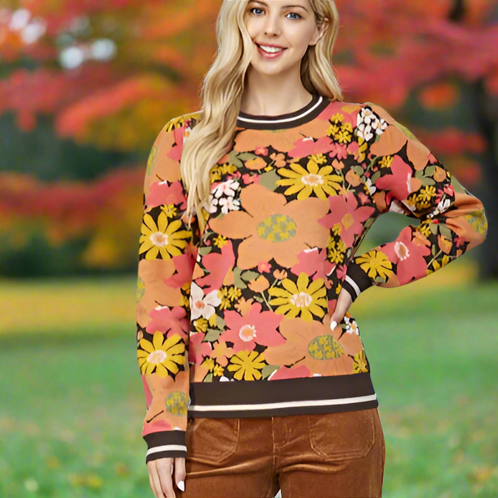 FLORAL SWEATER 12175