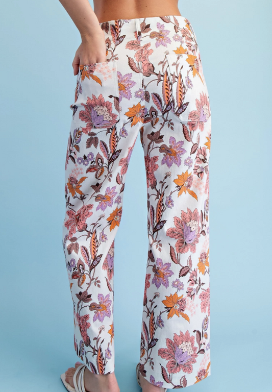 FLORAL PANT 1774 in MAUVE