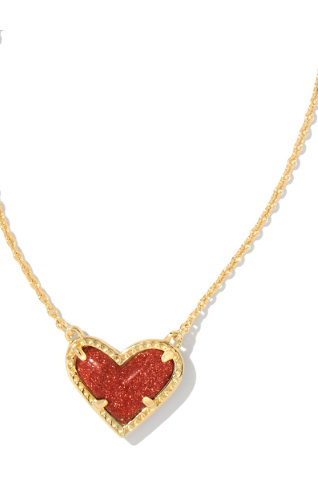 KENDRA SCOTT ARI HEART SHORT PENDANT ~ Gold NECKLACES
