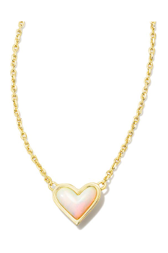 KENDRA SCOTT ARI HEART SHORT PENDANT ~ Gold NECKLACES