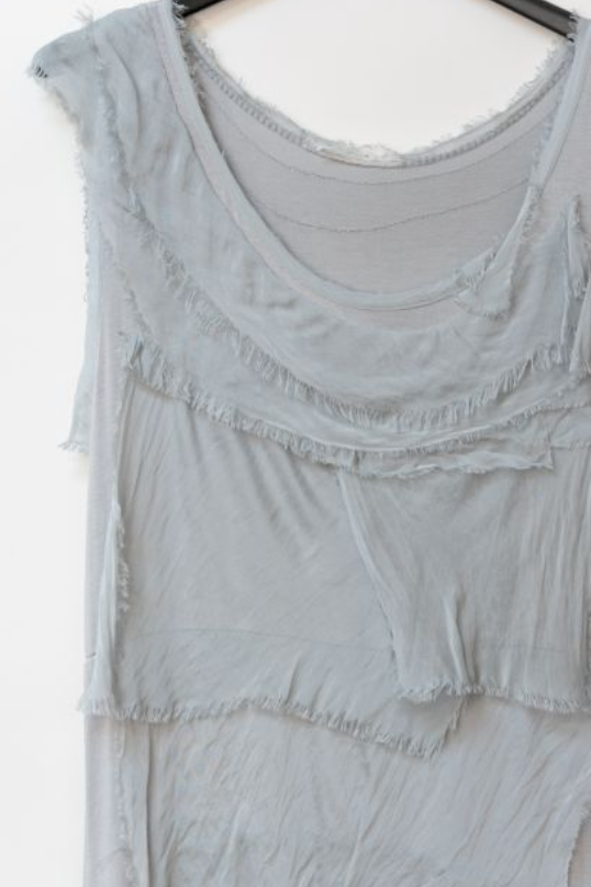 MADE IN ITALY SILK RUFFLE DRESS, LONG 2031