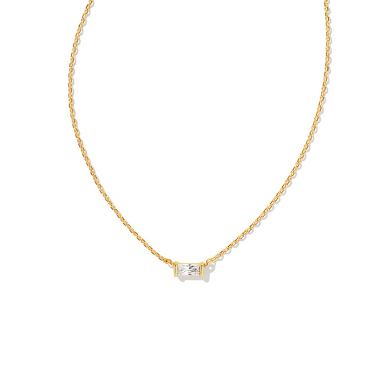 KENDRA SCOTT JULIETTE PENDANT NECKLACE GOLD WHITE CRYSTAL or RHODIUM