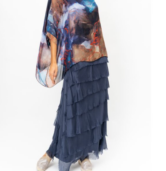 MADE IN ITALY Silk Ruffle Skirt 2272