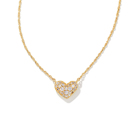 KENDRA SCOTT ARI PAVE CRYSTAL HEART EARRINGS / NECKLACE