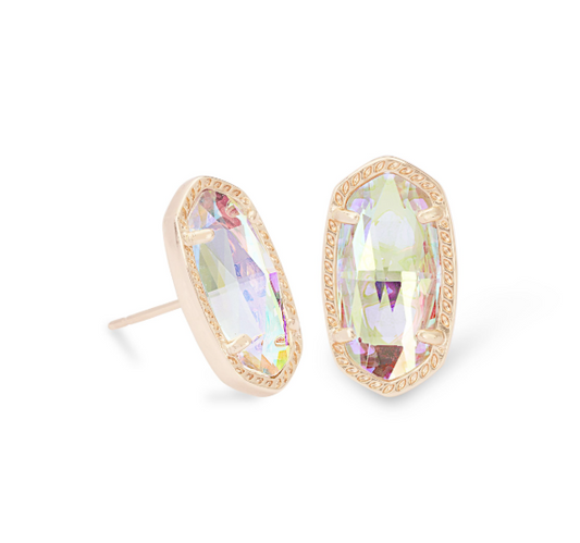 KENDRA SCOTT ELLIE STUD EARRINGS ~ ROSEGOLD DICRONIC GLASS