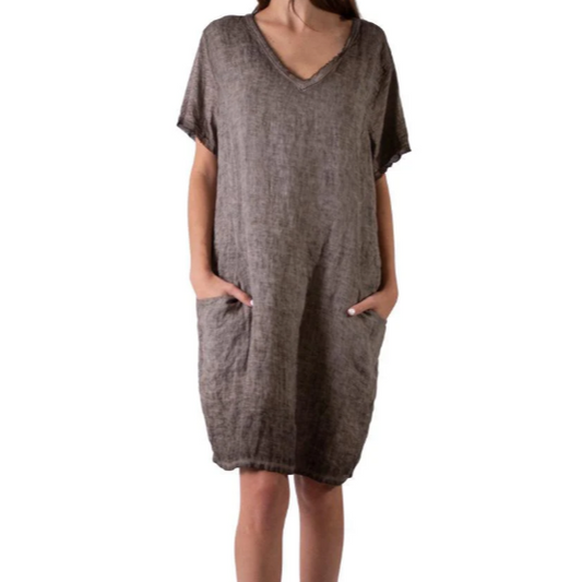 MADE IN ITALY LINEN PERLA DRESS