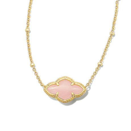 KENDRA SCOTT ABBIE GOLD ROSE QUARTZ NECKLACE