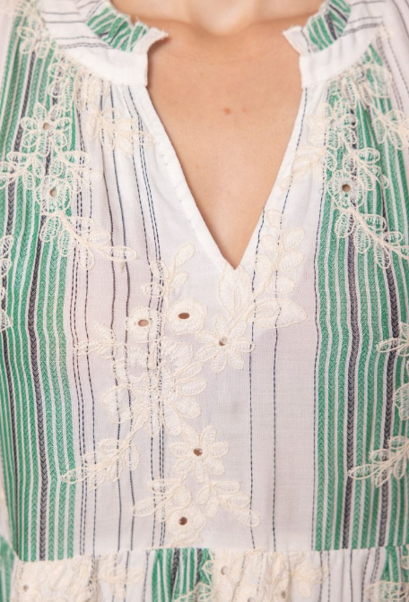 GREEN PATTERN DRESS 36317