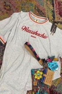 WAXAHACHIE TEXAS TEE in WHITE RIB FLECK