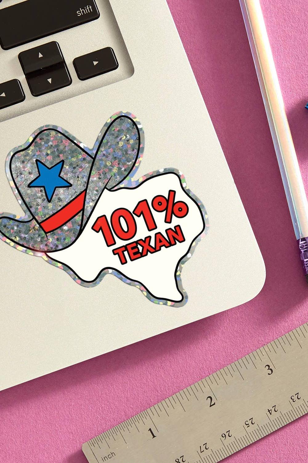 101% Texan Die Cut Sticker