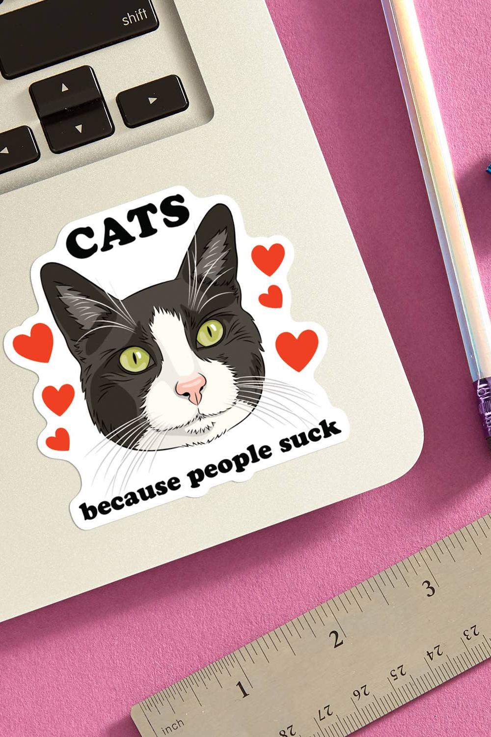 Cats Because People Suck Die Cut Sticker