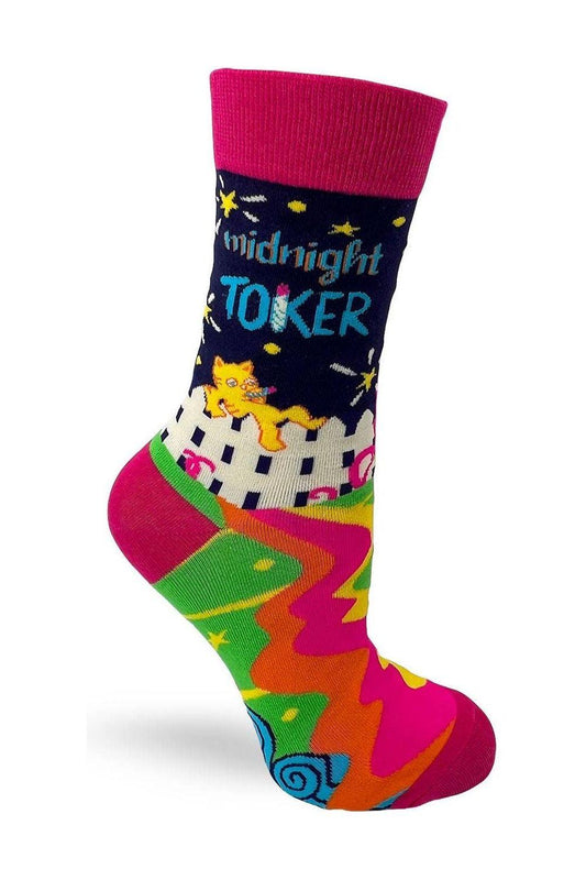Midnight Toker Women's Novelty Crew Socks
