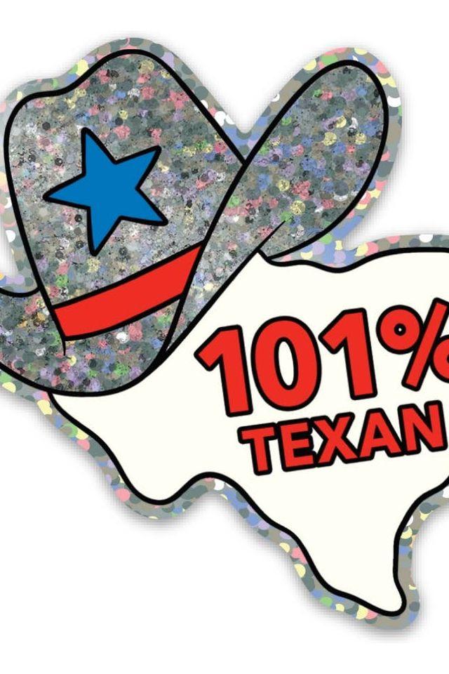 101% Texan Die Cut Sticker