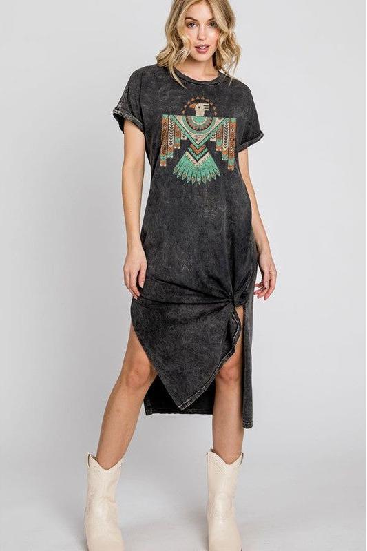 LONG LENGTH DRESS in AZTEC ROAM 50129