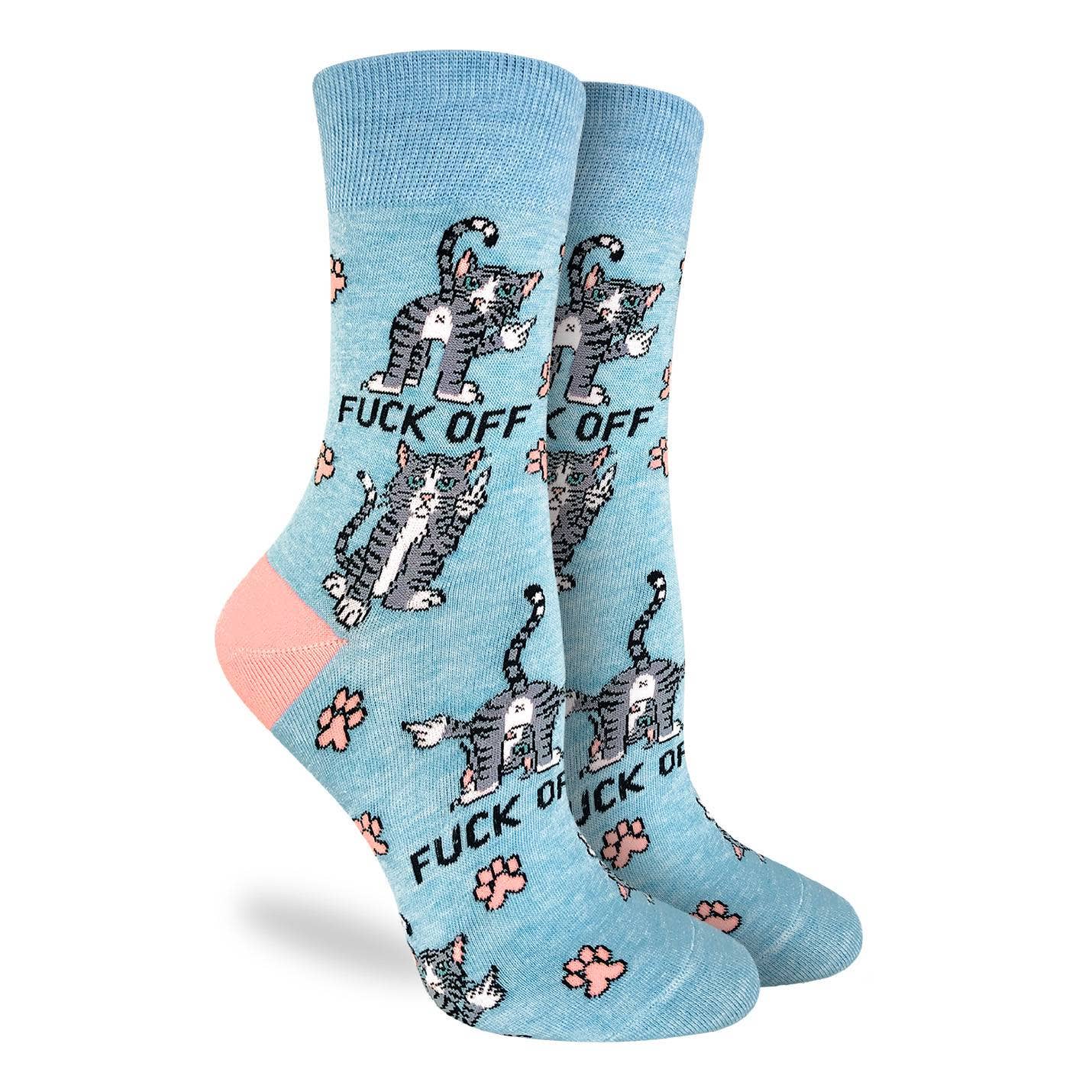 Women's F@*% Off Cats Socks: Shoe Size 5-9