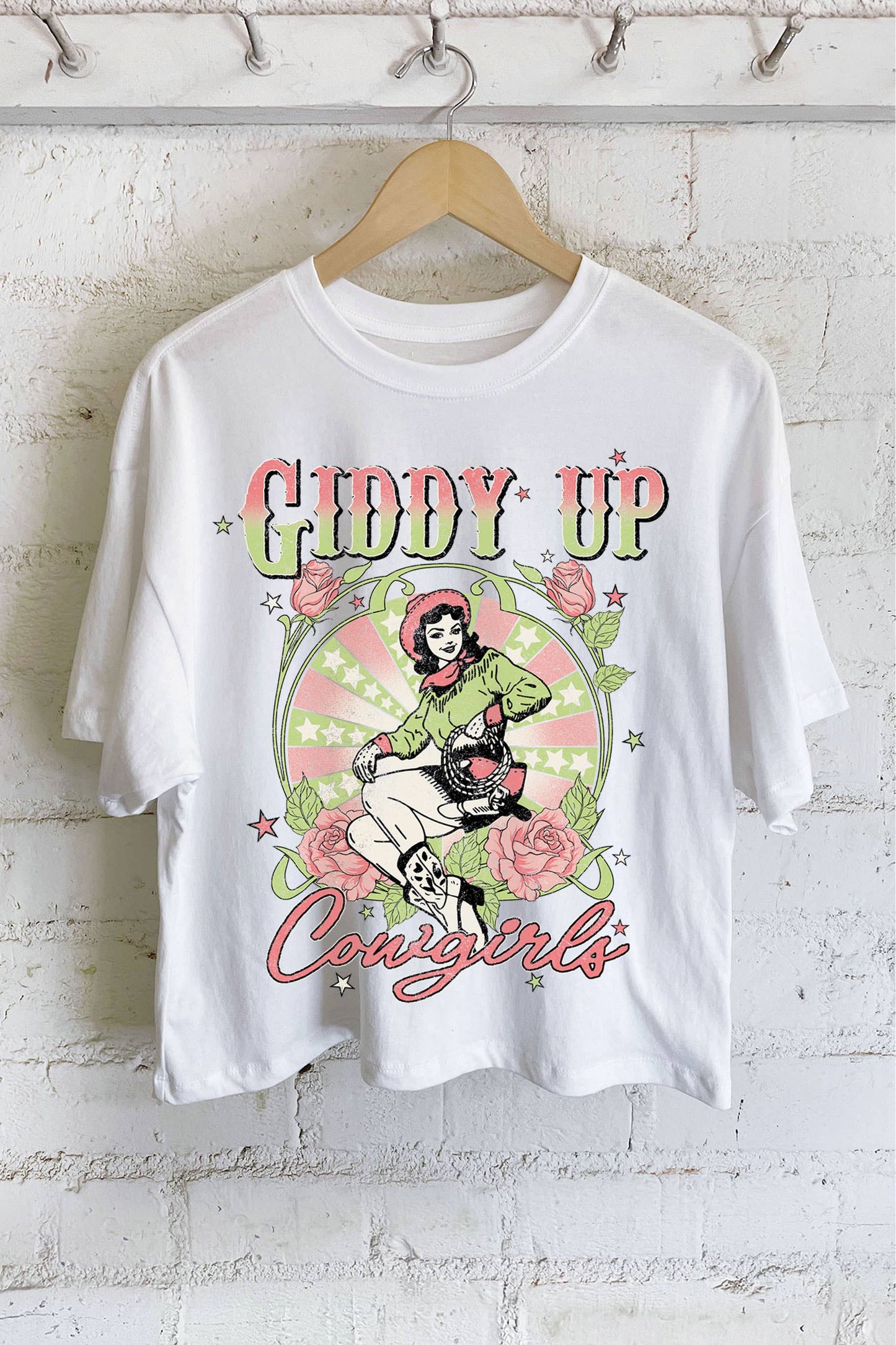 GIDDY UP LONG CROP TOP: Dusty mint