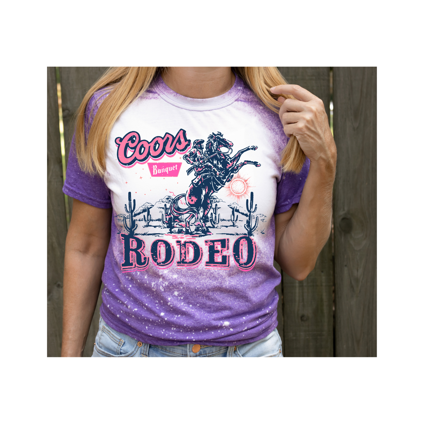 Coors rodeo bleached western graphic tee: Black