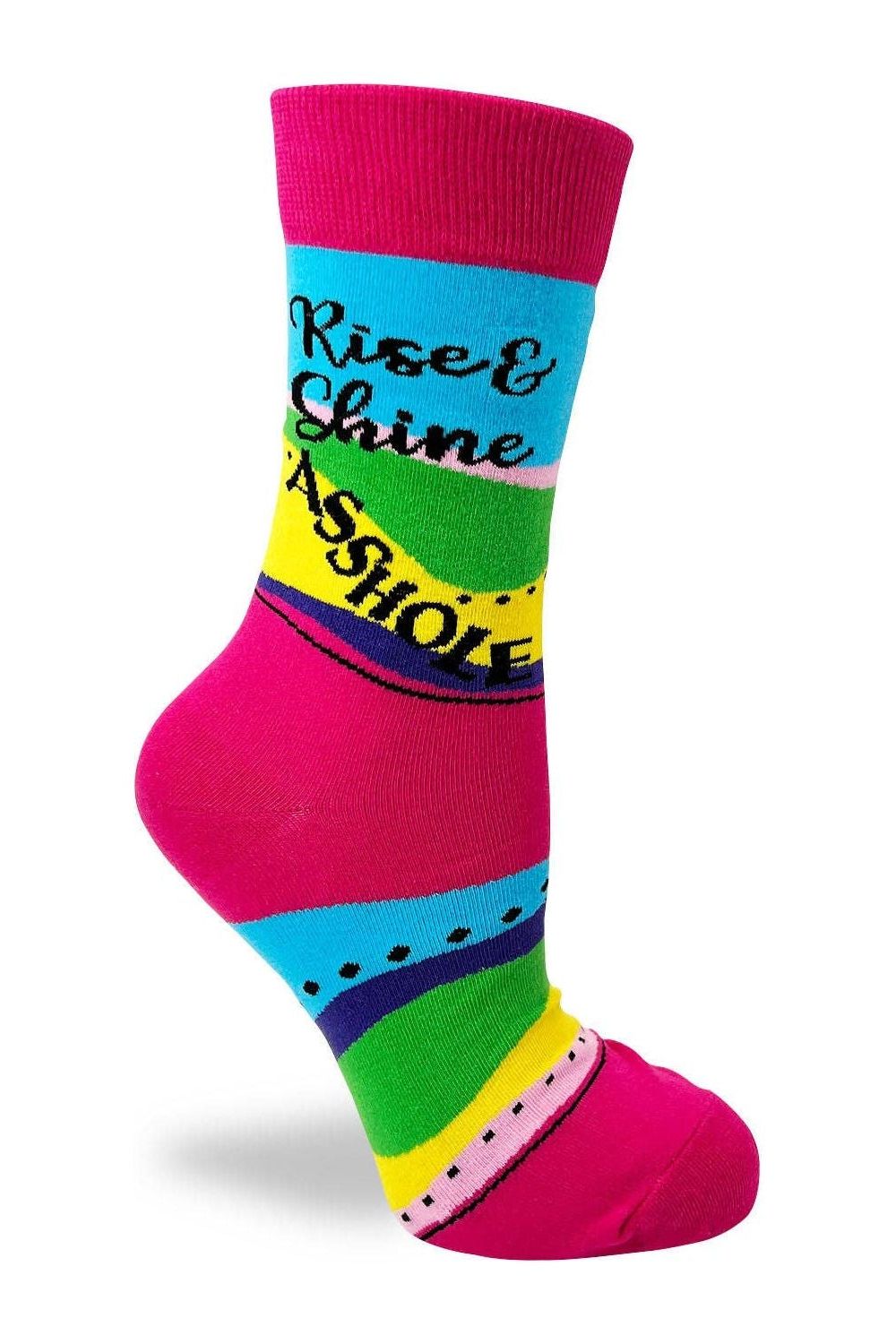 Rise and Shine Asshole Women's Crew Socks With Cats