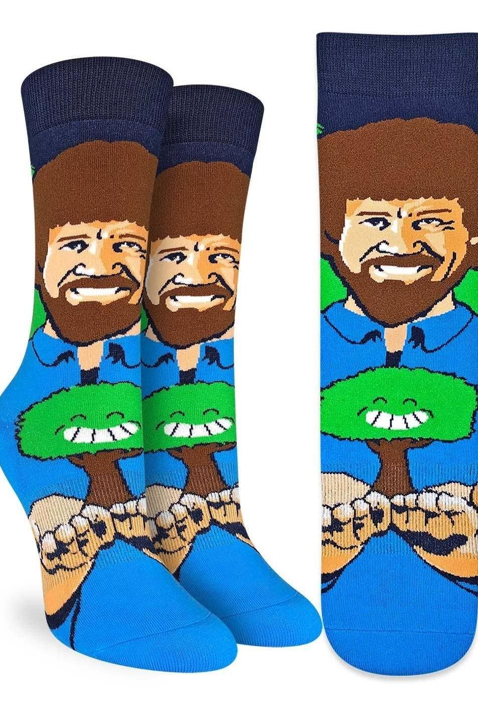 Women's Bob Ross, Happy Little Tree Socks: Shoe Size 5-9