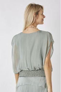 MADE IN ITALY SILK BLOUSE in PINK