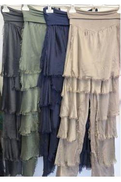 MADE IN ITALY LACE RUFFLE PANT