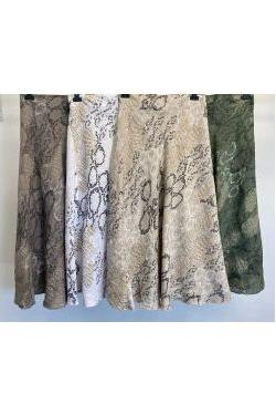 X MADE IN ITALY LINEN SKIRT OLIVE L/XL