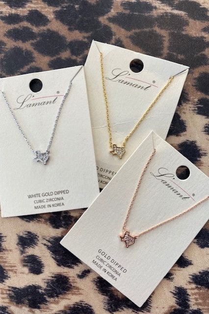 TX Tiny TX CZ Necklace