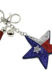 Rhinestone Texas Keychain 2.5"x 2"