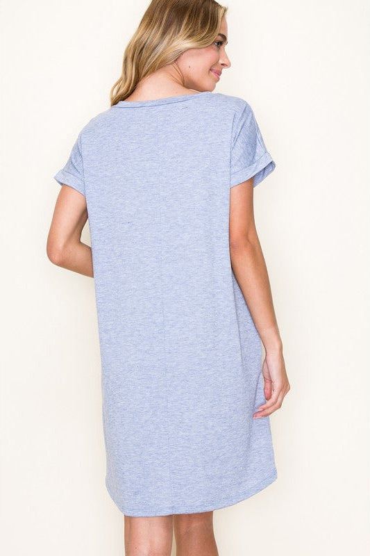 SHANEEN SHORT SLEEVE, SOLID DRESS 71146