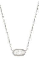 KENDRA SCOTT ELISA SHORT PENDANT NECKLACE, RHODIUM