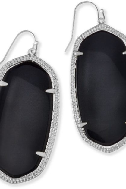 X KENDRA SCOTT DANIELLE STATEMENT EARRINGS in BLACK/RHODIUM
