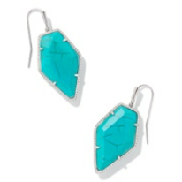KENDRA SCOTT TESSA RHODIUM VARIEGATED TURQUOISE EARRINGS OR NECKLACE