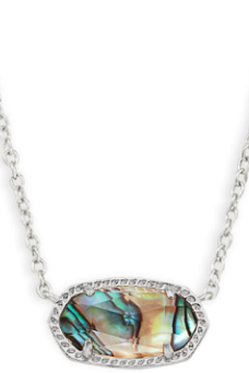 KENDRA SCOTT ELISA SHORT PENDANT NECKLACE, RHODIUM