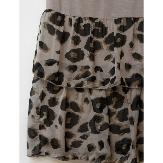 MADE IN ITALY SILK CHEETAH SKIRT in 2 COLORS