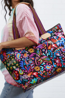 Consuela ZIPPER TOTE BLACK SWIRLY 6372
