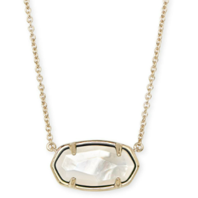 RETIRED**KENDRA SCOTT ELISA NECKLACE 18K GOLD VERMEIL IVORY MOTHER OF PEARL