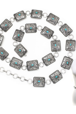 WESTERN SMALL SQUARE CONCHO BELT 0027