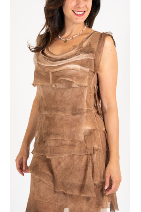 MADE IN ITALY SILK RUFFLE DRESS, SHORT ~ 14 COLORS 8900