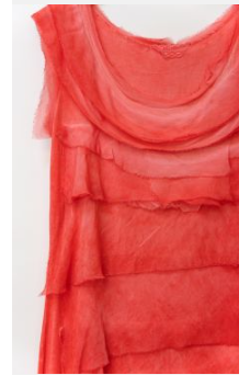 MADE IN ITALY LONG SILK RUFFLE DRESS 2031
