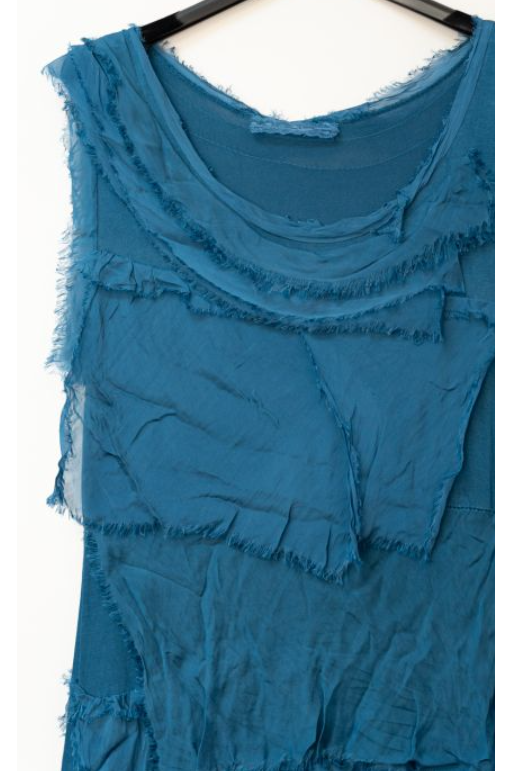 MADE IN ITALY SILK RUFFLE DRESS, LONG 2031