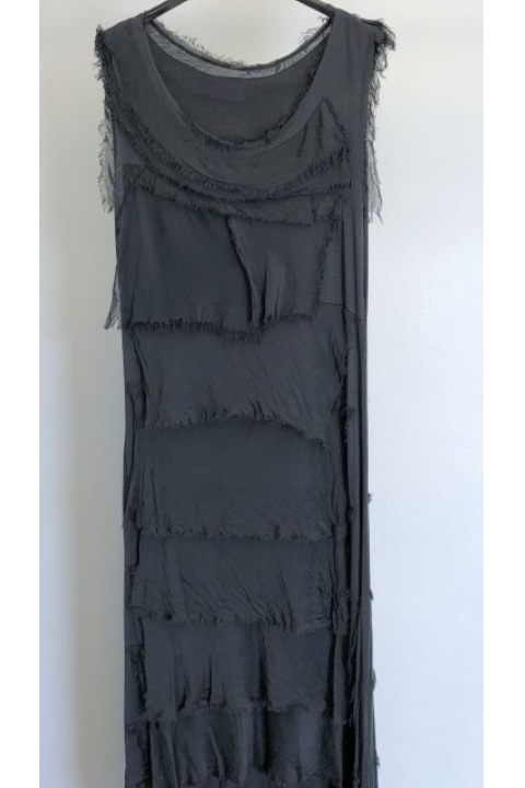 MADE IN ITALY SILK RUFFLE DRESS, LONG 2031