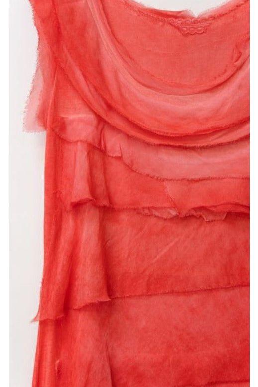 MADE IN ITALY SILK RUFFLE DRESS, SHORT ~ 14 COLORS 8900