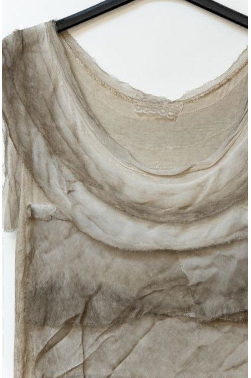 MADE IN ITALY LONG SILK RUFFLE DRESS 2031