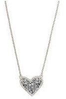 KENDRA SCOTT ARI HEART SHORT PENDANT ~ RHODIUM