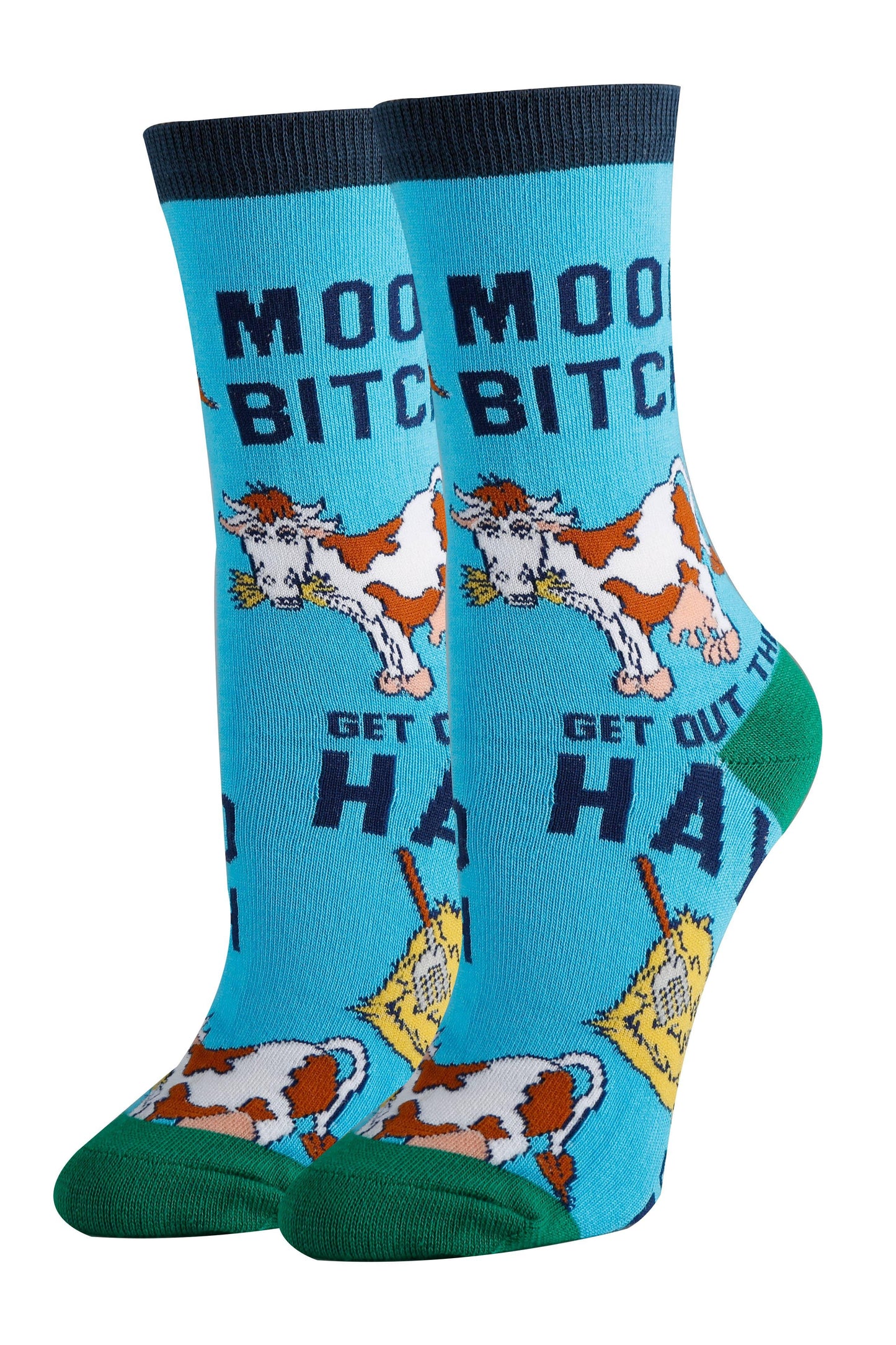 Mooo Over | Unisex Cotton Crew Colorful Socks