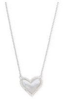 KENDRA SCOTT ARI HEART SHORT PENDANT ~ RHODIUM